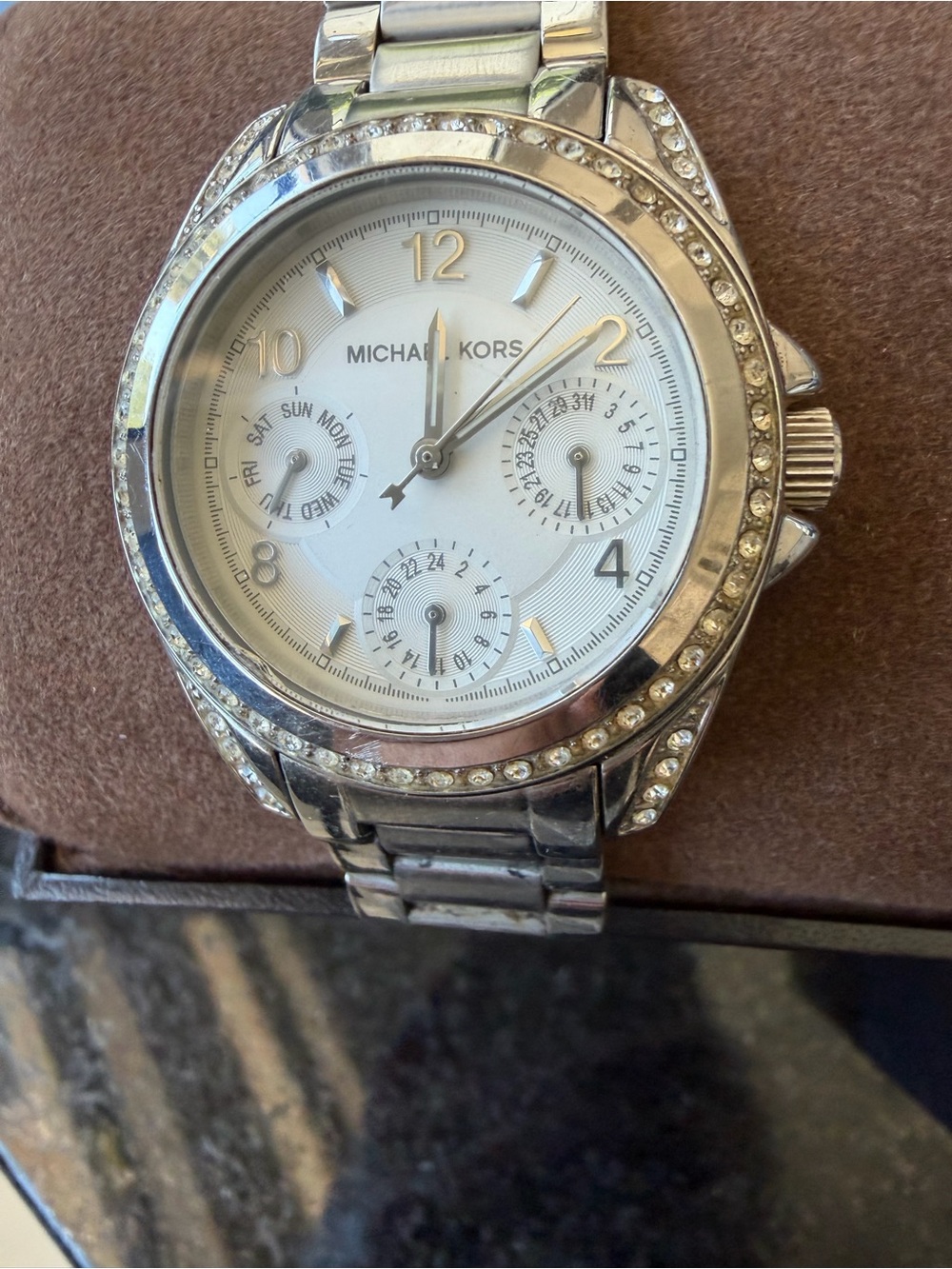 Michael Kors Silver Tone Crystal Accent Women's Watch
